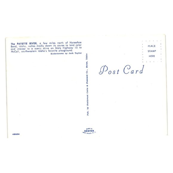 Vintage Postcard Payette River Horseshoe Bend Idaho Highway 15 McCall - Picture 2 of 2